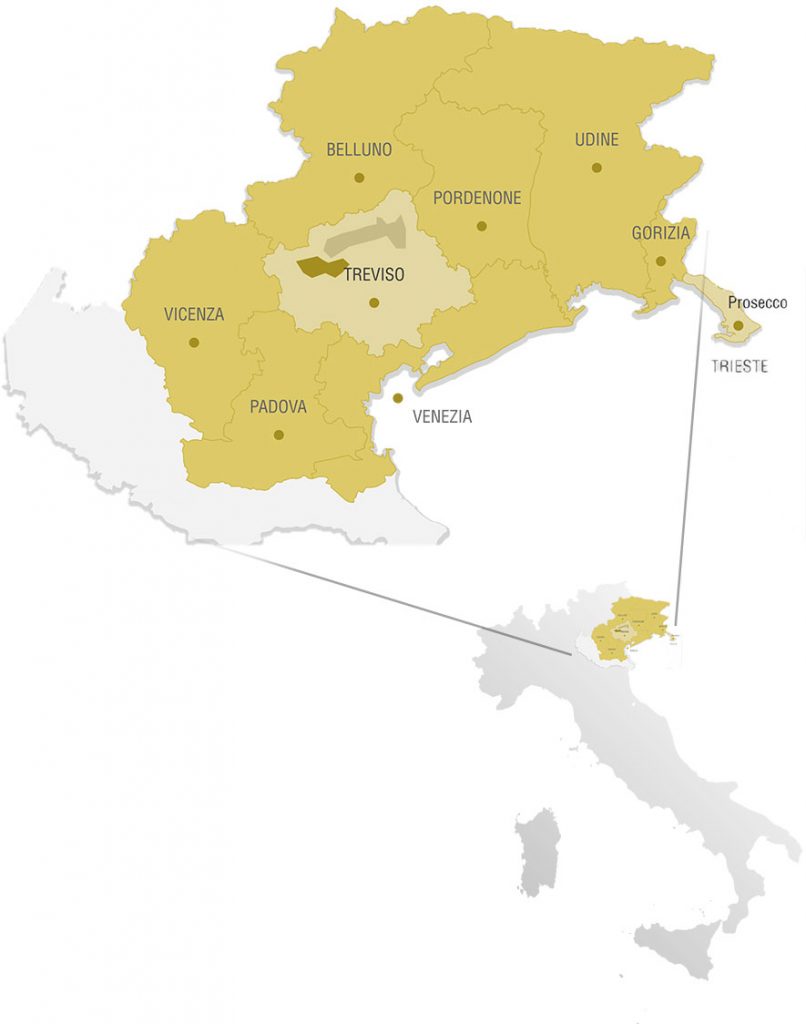 região da denominação de origem prosecco